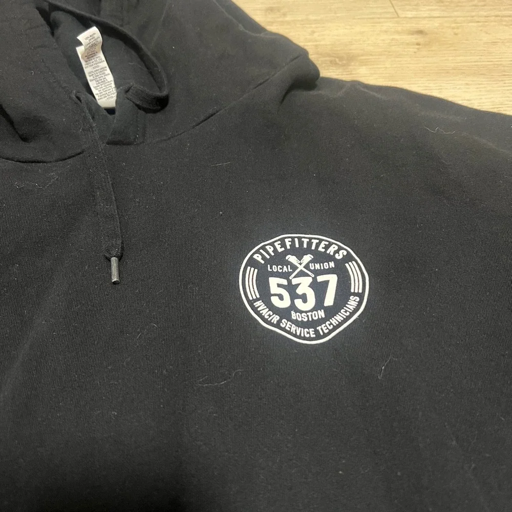 Pipefitters‎ Locaal 537 Boston Union Womens Pullover Hoodie Black Size 3X
